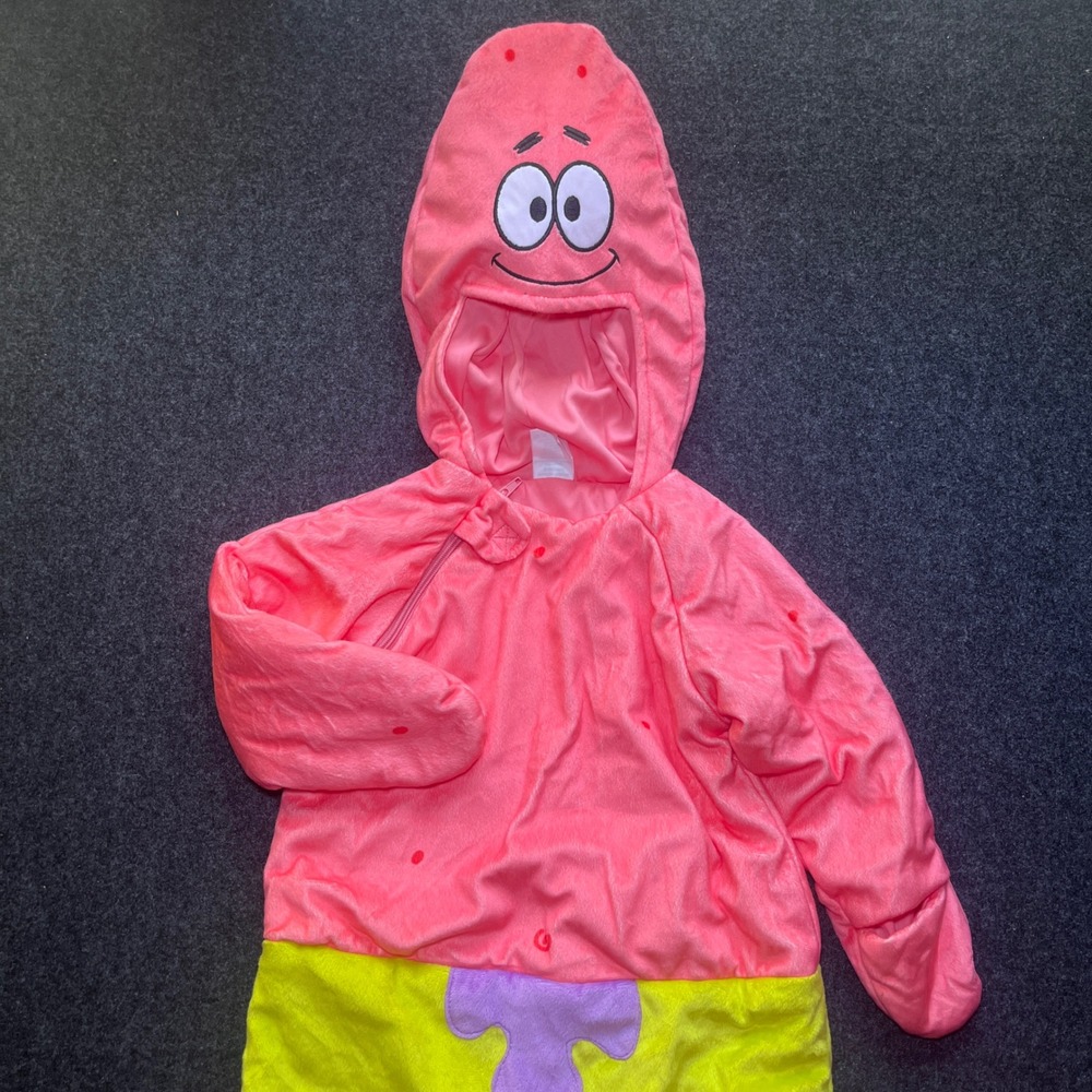 Nickelodeon Patrick Star Costume Kids 12-18M Pink Excellent Fleece Jumpsuit